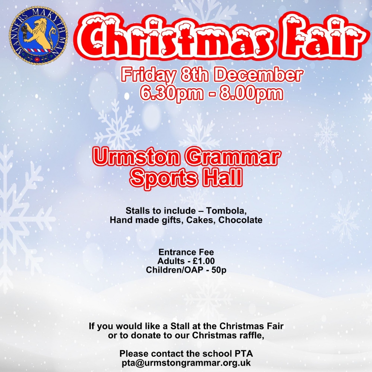 Urmston Grammar School `tis the season to save the date for the pta